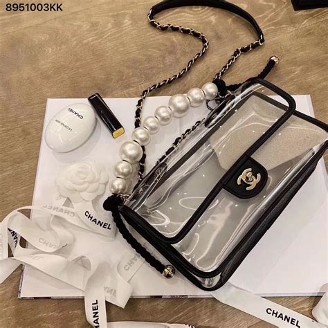 chanel pearl bag price|Chanel clear tote bag.